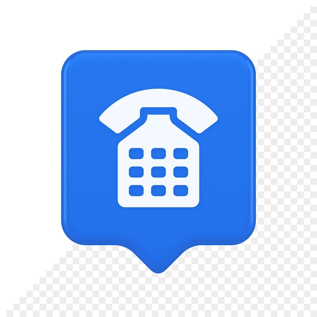 PSD phone call contact communication web button helpline hotline 3d realistic speech bubble icon