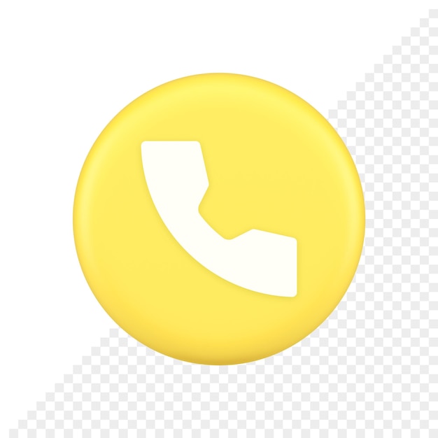 Phone call contact voice communication button web application design 3d application icon