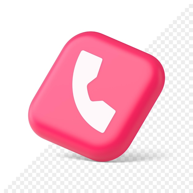 Телефонный звонок контактная кнопка голосовой связи дизайн веб-приложения 3d значок символ элемент веб-сайта