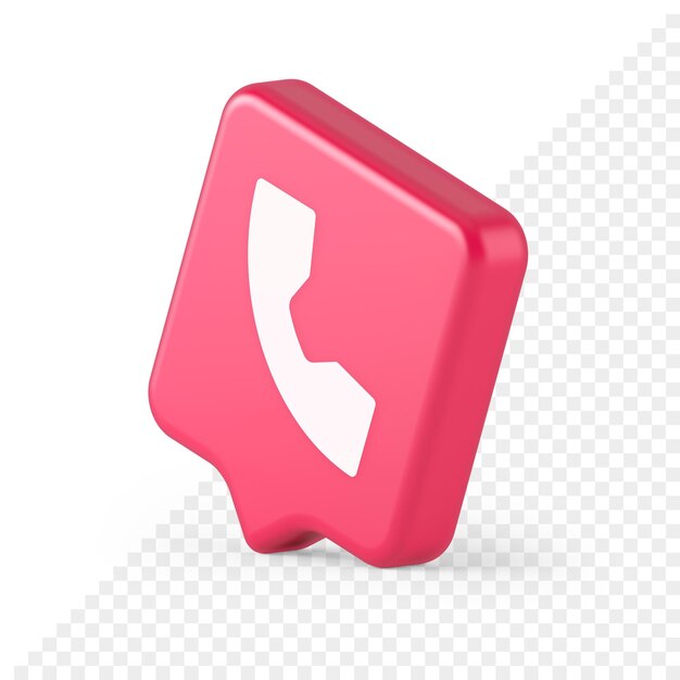 phone call contact voice communication button web application design 3d realistic speech bubble icon