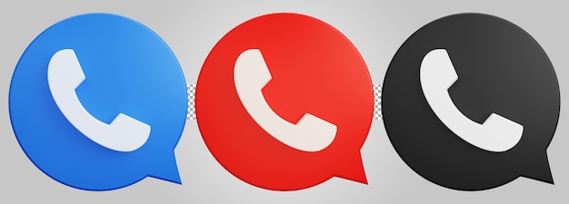 Phone call conversation isolated on transparent background 3D Render