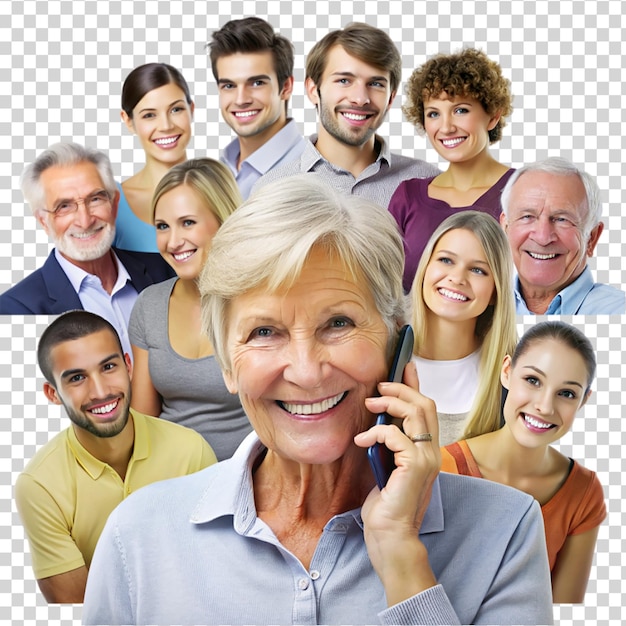 Phone call family and friends isolated on transparent background