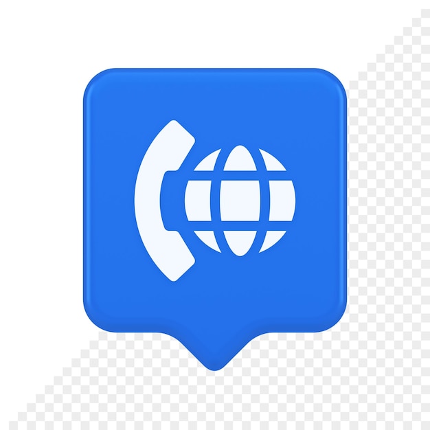 phone call international global communication button cyberspace dialogue conversation 3d speech bubble icon