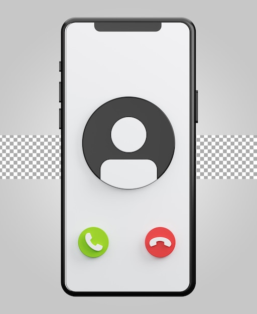PSD 透明な背景の電話 3d レンダリング