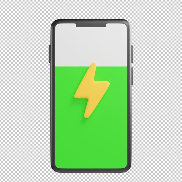 PSD phone charging 3d illustraton