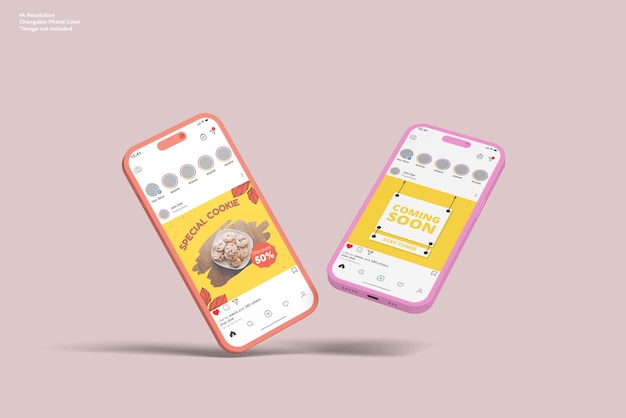 PSD phone clean clay mockup