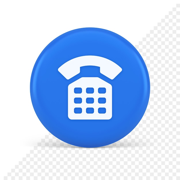 Telefono assistenza clienti chiamata contatto pulsante di connessione cornetta telefonica retrò 3d icona realistica