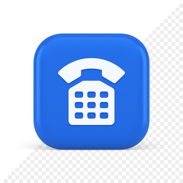 PSD phone customer support call contact connect button retro telephone handset 3d realistic icon