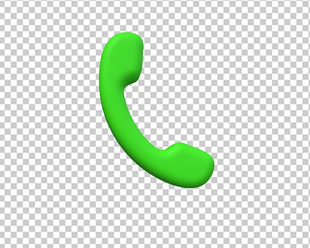 PSD phone green icon 3d