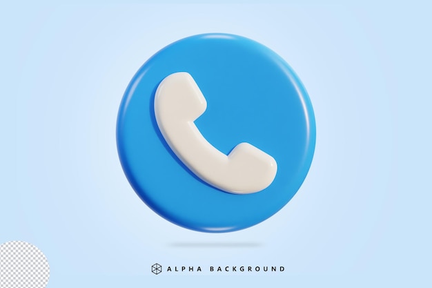 phone handset icon 3d rendering vector illustration