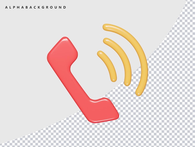 PSD illustrazione 3d dell'icona del telefono