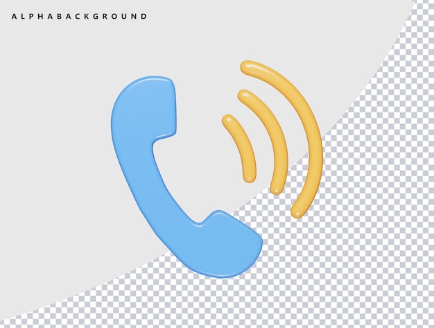 Illustrazione 3d dell'icona del telefono