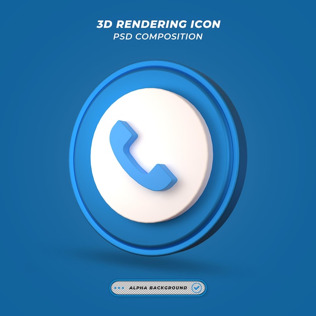 Phone Icon in 3D Rendering
