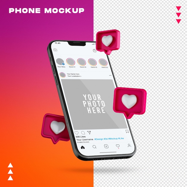 Phone in 3D Rendering Isolated