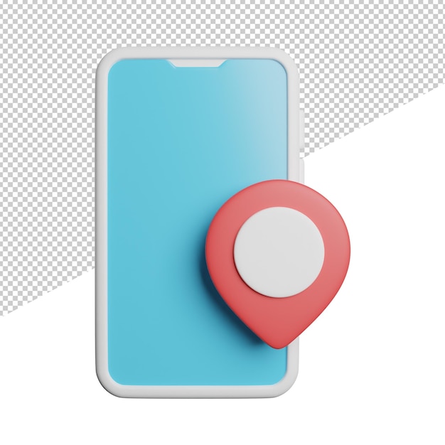 Карты телефона расположение вид спереди 3d рендеринг значок иллюстрации на прозрачном фоне