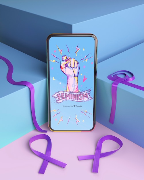 Phone mock-up for girl power concept