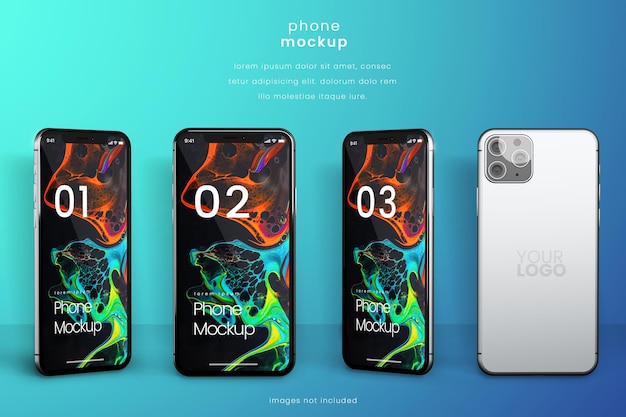 PSD phone mockup from different angles