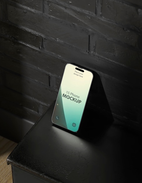 Phone mockup in industrial aesthetic