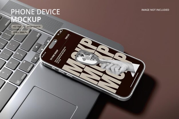 phone mockup on laptop uiux presentation