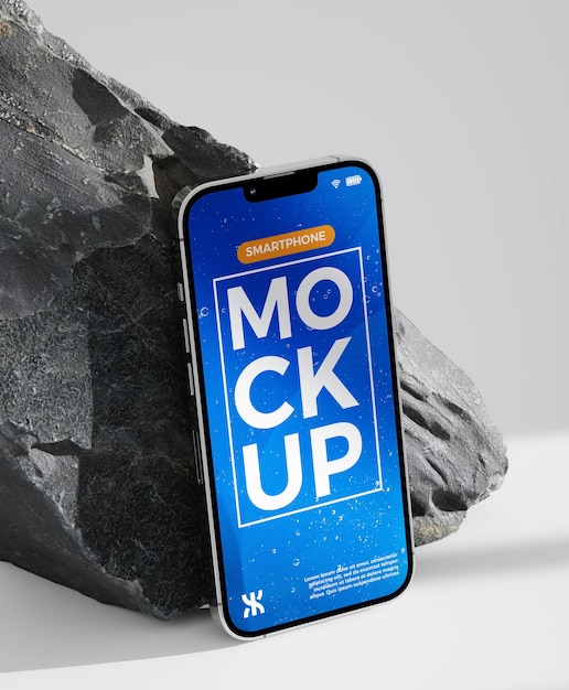 Phone Mockup on Rock