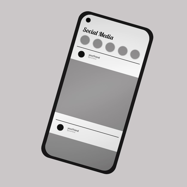 PSD phone mockup social media