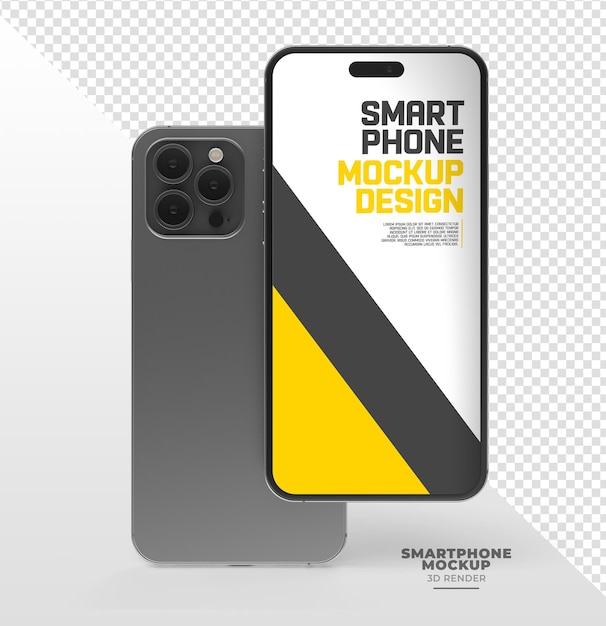 A phone mockup with a black and yellow background.