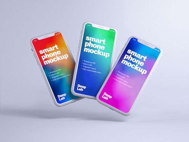phone mockup with editable wall