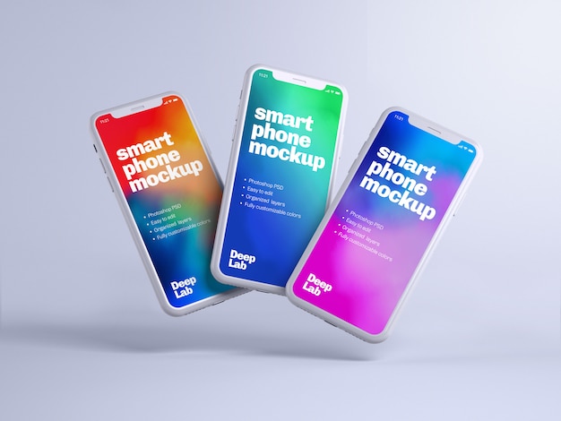 Phone mockup with editable wall