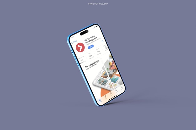 A phone Mockup with the word search on it