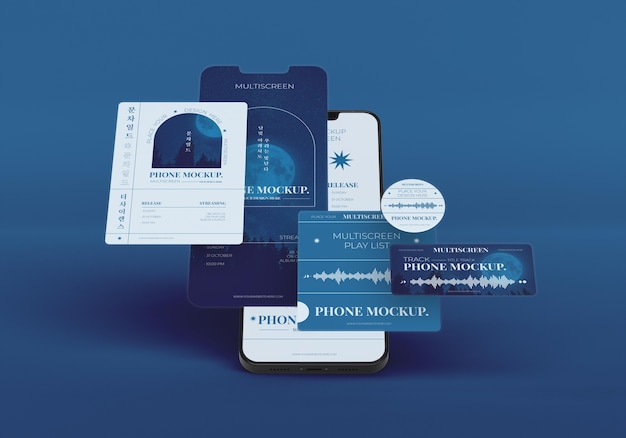 Phone multiscreen gravity mockup