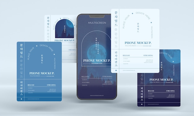 PSD phone multiscreen gravity mockup