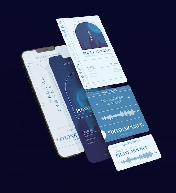 PSD phone multiscreen gravity mockup