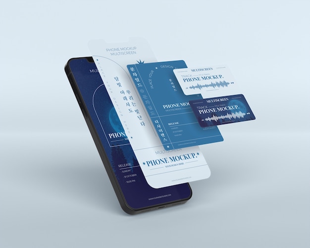 Phone multiscreen gravity mockup