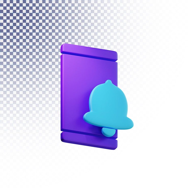 PSD phone notification icon high quality 3d rendered isolated concept 