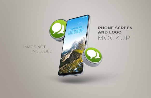 Phone screen and logo mockup