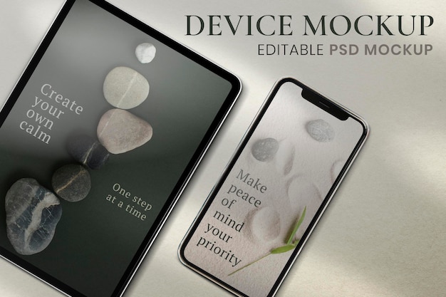 PSD phone screen mockup, aesthetic design space psd