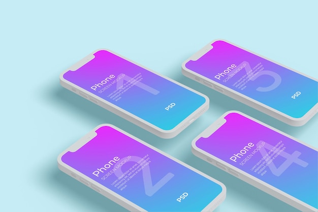 Schermo del telefono mockup stile argilla