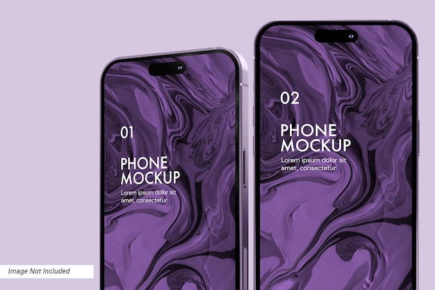 PSD vista frontale del mockup dello schermo del telefono