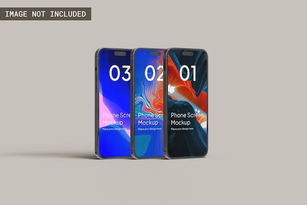 PSD mockup dello schermo del telefono, vista sinistra