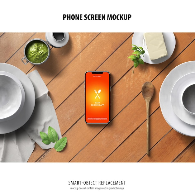 Mockup dello schermo del telefono