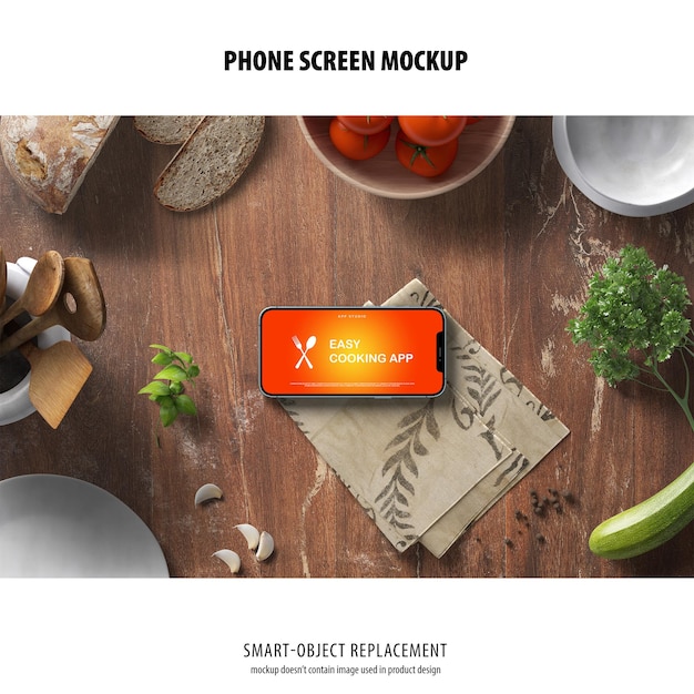 Mockup dello schermo del telefono