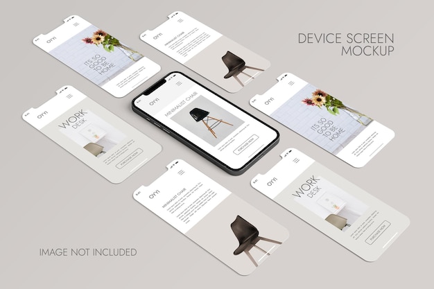 Telefono e schermo - mockup di presentazione dell'app ui ux