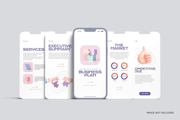 PSD phone and screen - ui ux app presentation mockup