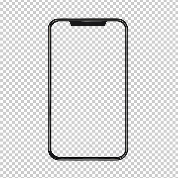 PSD a phone screen with a black frame and a black base