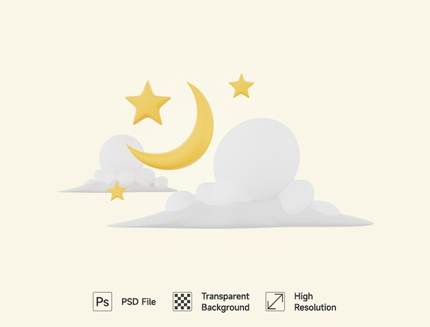 PSD a phone screen with a moon and stars on it