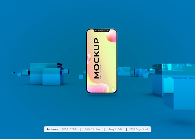 Telefono del mockup dei social media psd premium