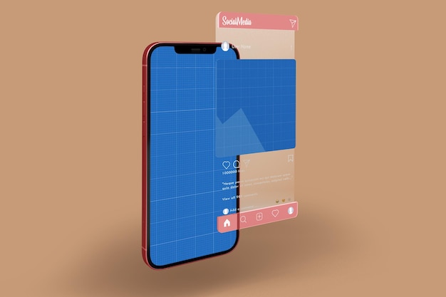 Phone and social media v1 mockup