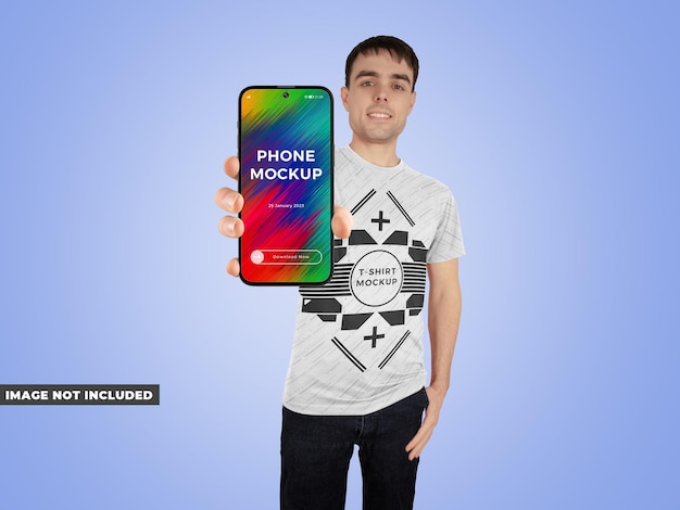 Phone and t-shirt mockup psd