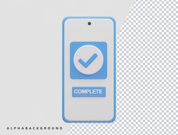 전화 확인된 아이콘 3d 렌더링