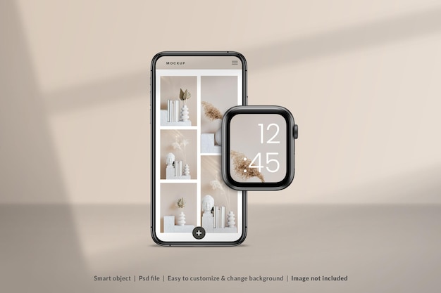 Phone and Watch UI Screen Mockup